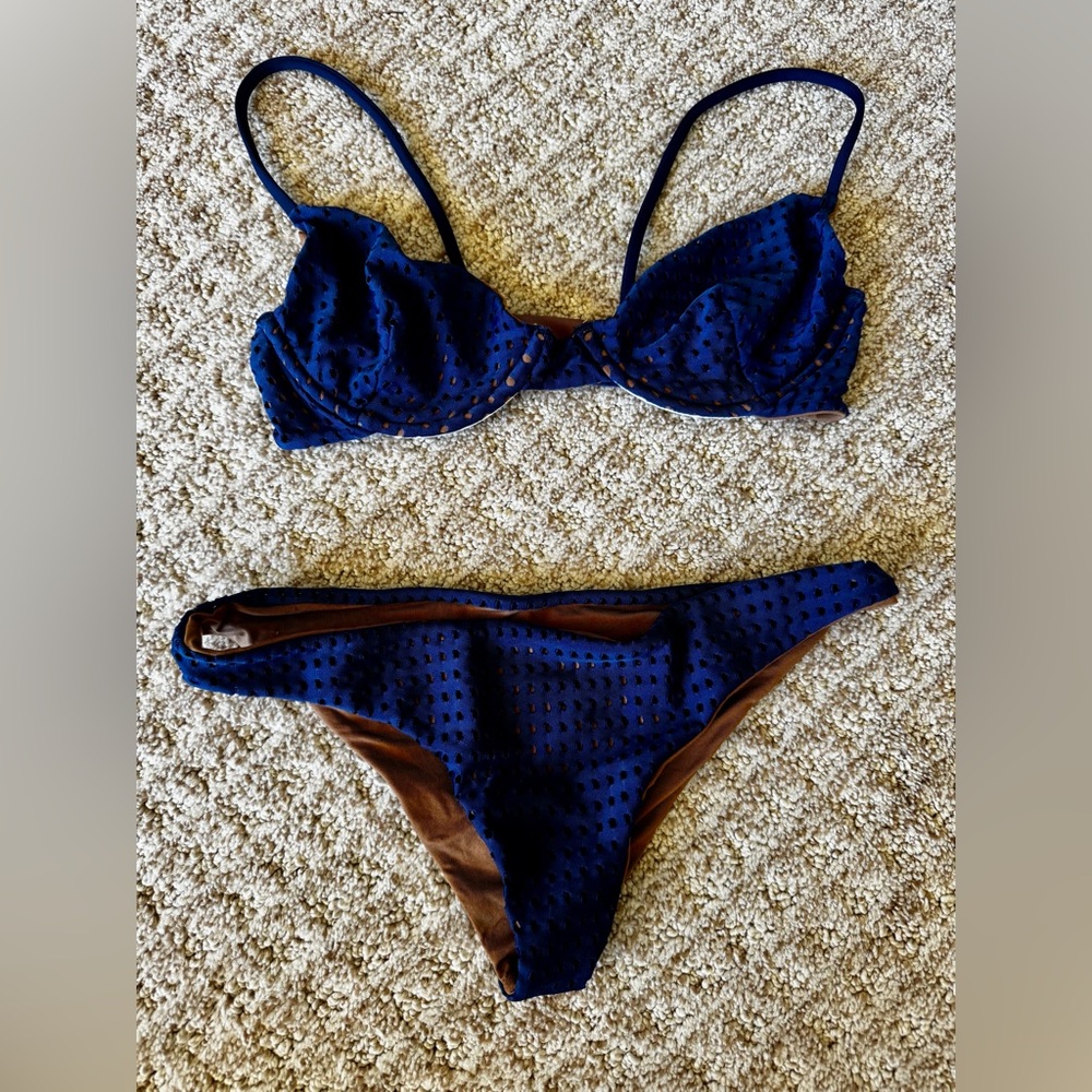 ACACIA SWIMWEAR MESH SET SIZE SMALL TOP AND PETITE BOTTOM